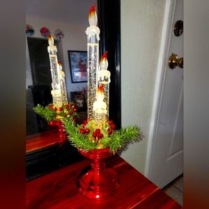 Cracker Barrel Acrylic Christmas Flameless Candle Light With Box
